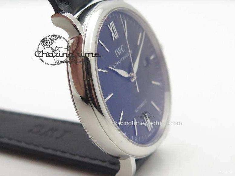 MIROTIME 0511 GoodFit Portofino SCHAFFHAUSEN SS MKF 1:1 V2 Best Edition Black Dial On Black Leather Strap A 7350
